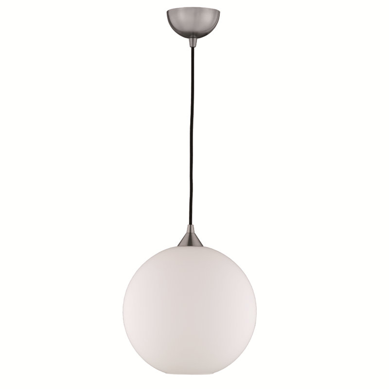 Ailie 1 - Light Satin Nickel Sphere Pendant