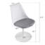 Chaise pivotante de salle à manger blanche et grise - siège rembourré, siège de dossier ergonomique, coussin confortable