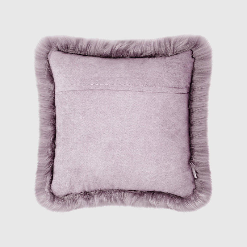 Fieldman Leather Reversible Throw Pillow, Light Purple