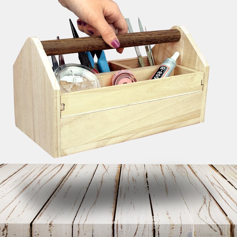 WFX Utility Achillea 10.5 Wooden Craft Tool Box Caddy