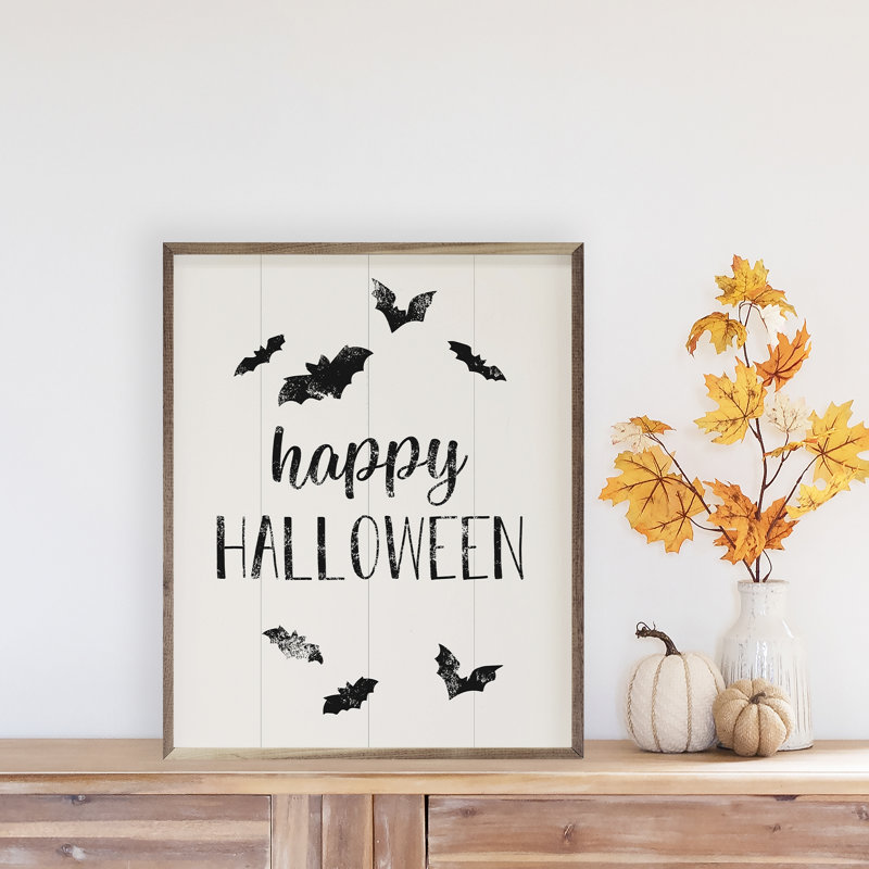 Happy Halloween Bats - blanc, H 10 po x l 8 po