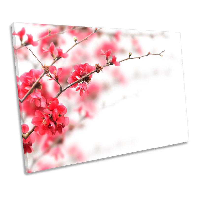 Red Tree Blossom Floral - Wrapped Canvas Print, 50.8cm H x 76.2cm W x 2cm D