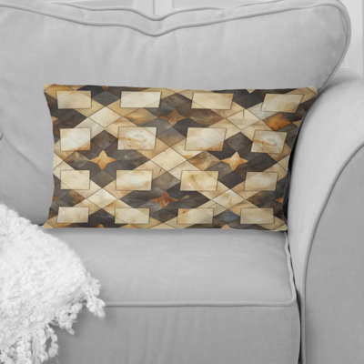Brown Beige Stars Magic III - Modern Lumbar Pillow