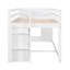Lit mezzanine simple peu encombrant avec rangement, bois massif, conception moderne pour un usage familial