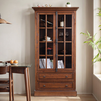 Anetta 79" Tall Kitchen Pantry Cabinet, Wood Display Cabinet Adjustable Shelves by Darby Home Co