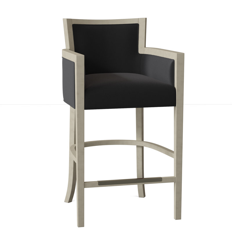 Albany Upholstered Stool with Solid Wood Frame, 9953 Mink 100% Polyester, Tobacco, Counter Stool (26" Seat Height)