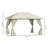 10' X 13' Patio Gazebo, Double Vented Arc Roof, Strong Steel Construction, Beige Curtain Sidewalls For Sun Shade In Lawn, Backyard Roof Gazebo Canopy With Frame, Garden -