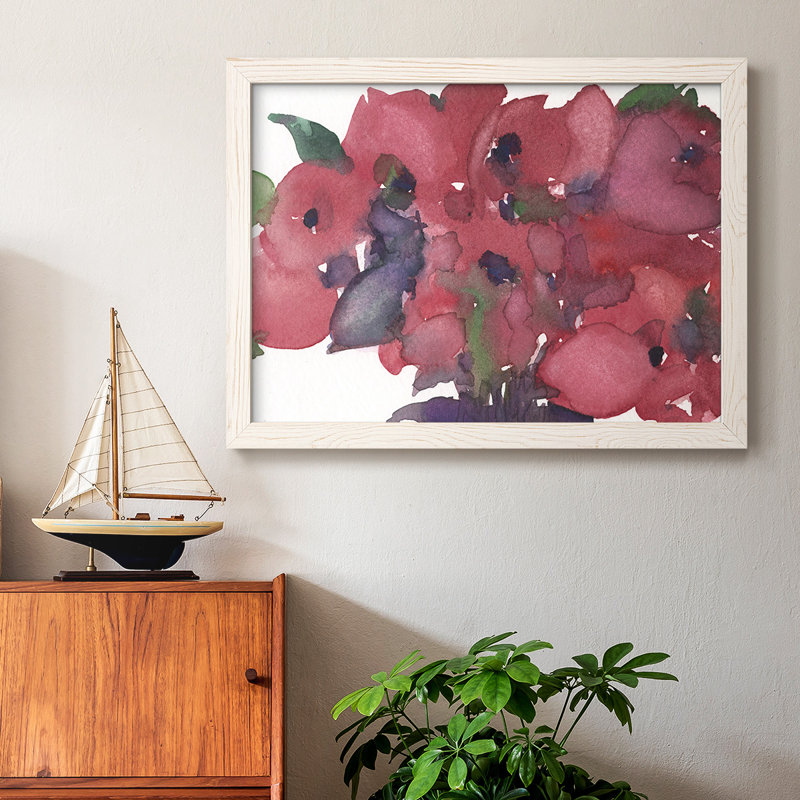 Floral I, impression sur toile encadrée, Cadre blanc, H 18 po x l 26 po x P 1,5 po