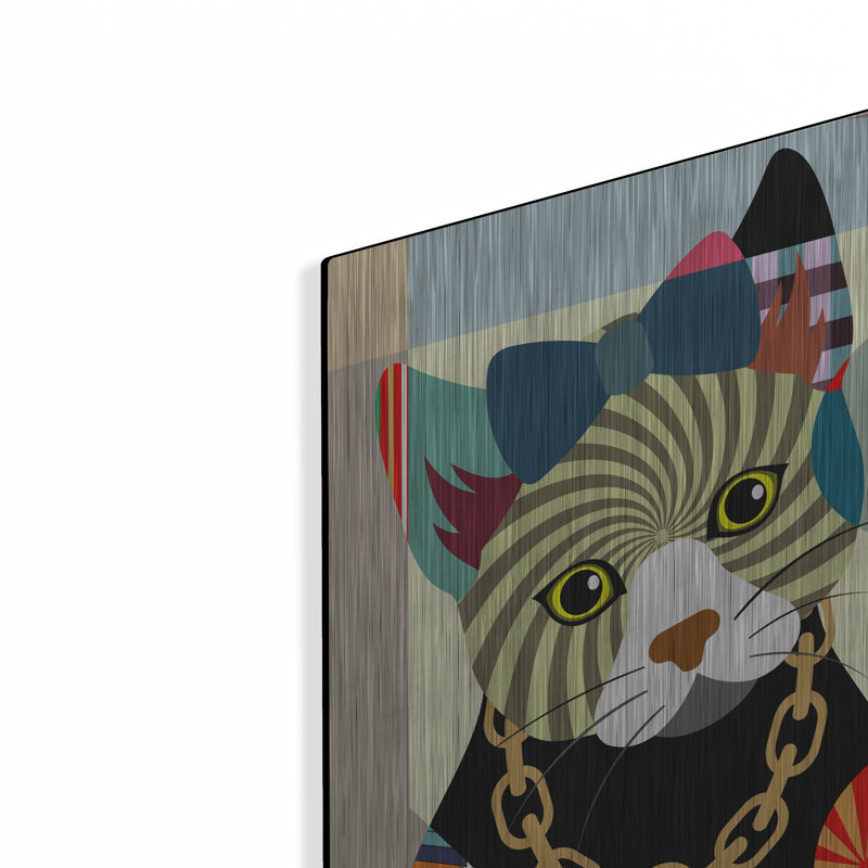 «Hipster Kitty» par Lanre Adefioye, «Hipster Kitty» par Lanre Adefioyue, H 16 po x l 12 po