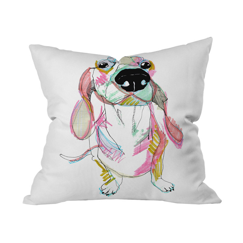 Sausage Dog Outdoor Throw Pillow, 20" x 20"