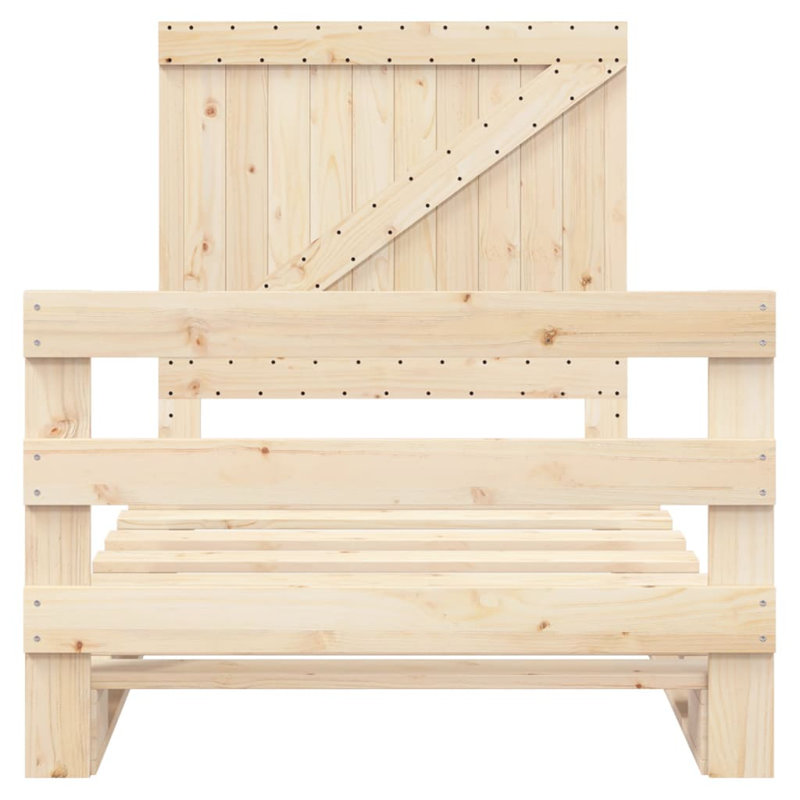 Houchins Solid Wood Bed, DE Size - 100 x 200 cm