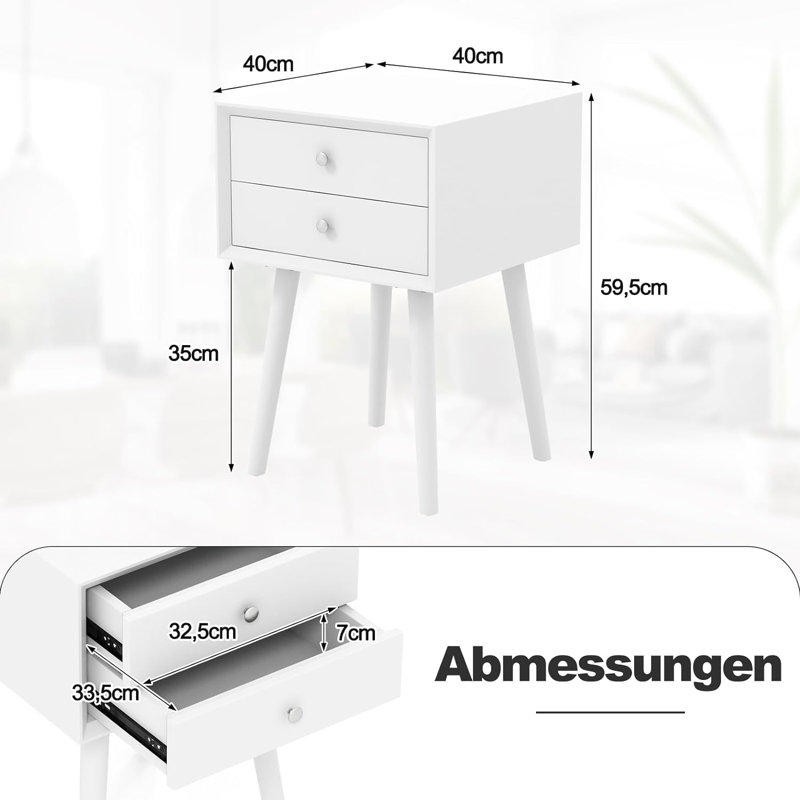 Preisser End Table, White