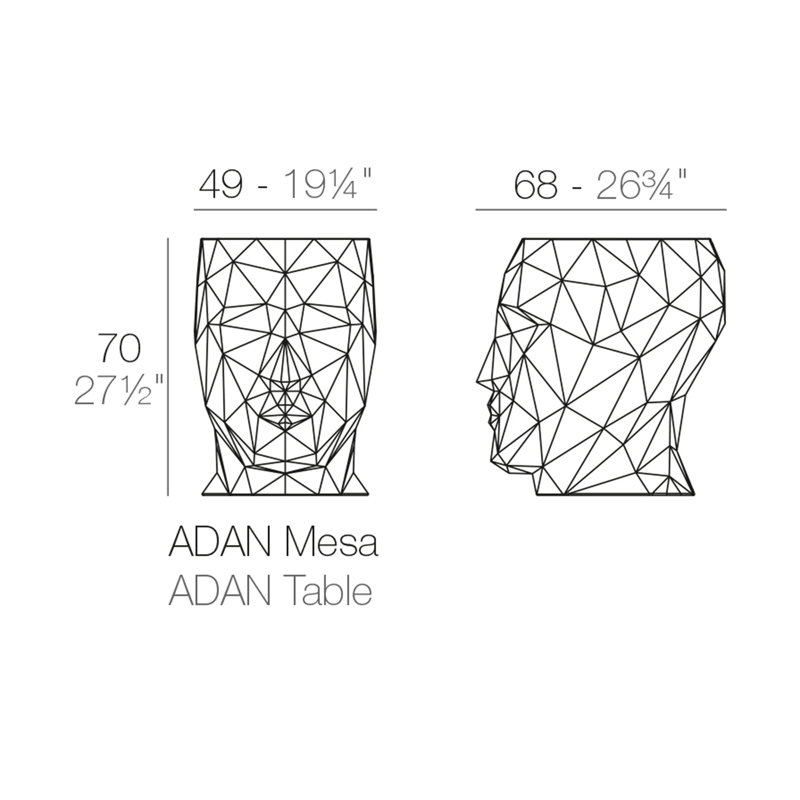 Vase de table 27,5 po Adan Ice