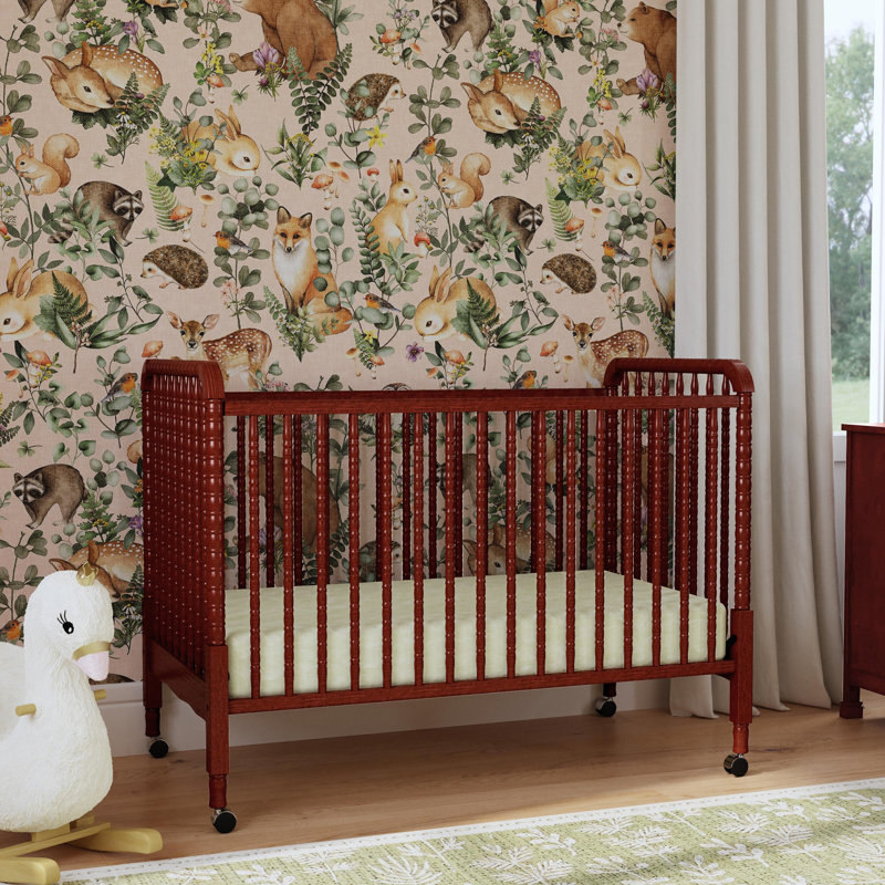 Lit de bébé convertible 3-en-1 Jenny Lind, Cerise