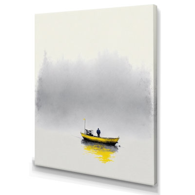 " Yellow Fog Boat On Lake I "
