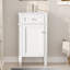 Ensemble de meuble-lavabo simple de 18 po avec lavabo en céramique, ensemble de meuble-lavabo autoportant avec porte à fermeture douce, tablette réglable, style français, pieds pleins, blanc-290472153