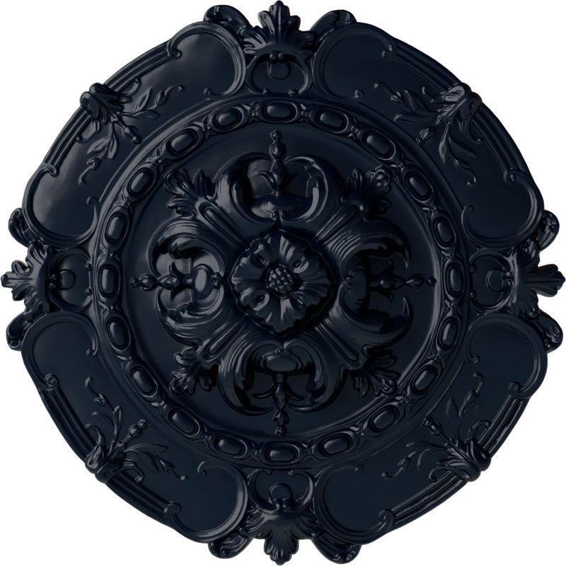 Médaillon de plafond Endurathane Medea, DO 16 1/2 po x P 1 1/2 po (convient aux auvents jusqu'à 5 1/2 po), fini craquelé Americana peint à la main