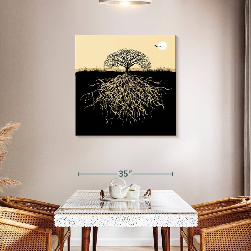 Harnek Tree Silhouette With Roots, 36" H x 36" W