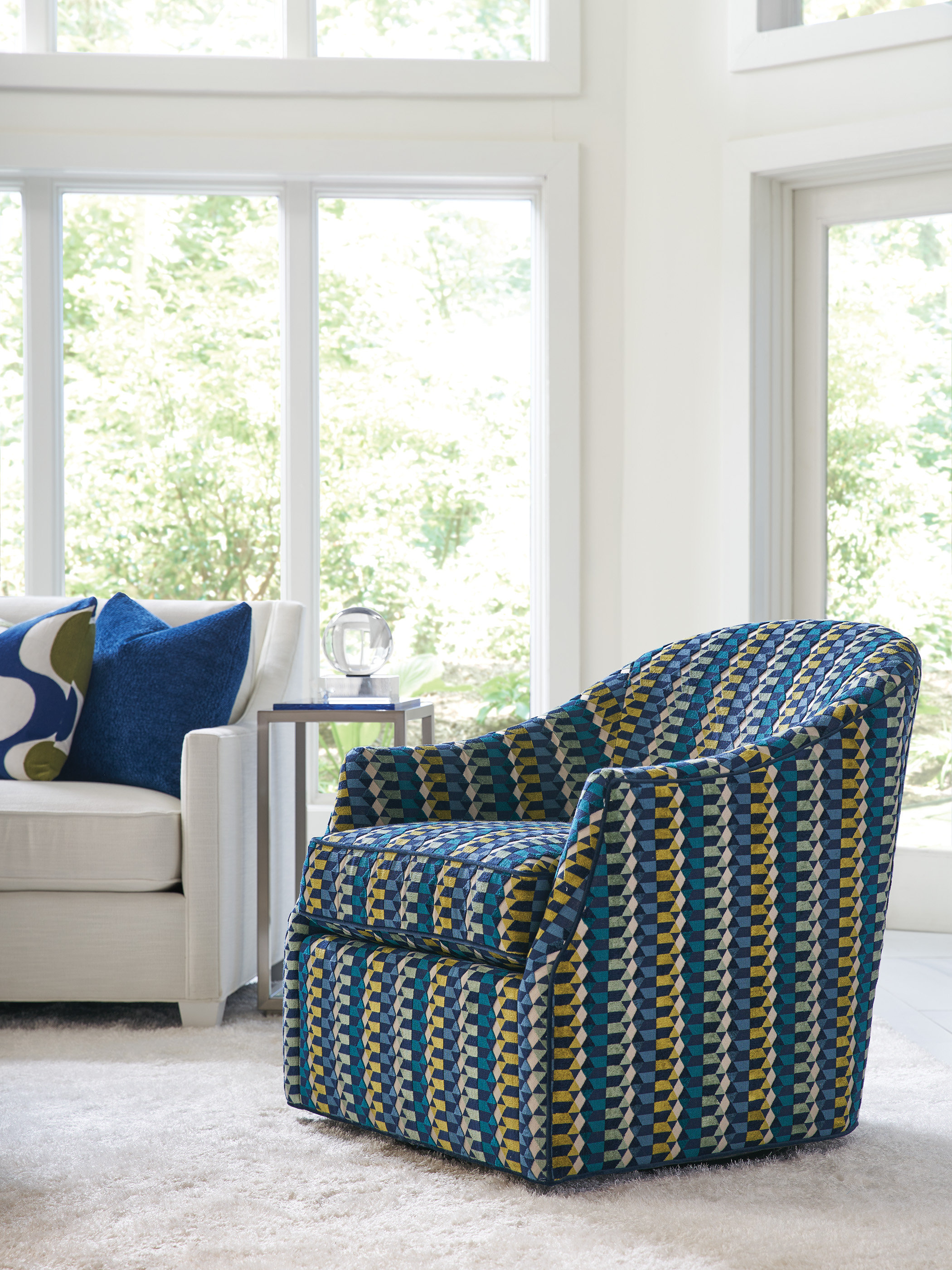 Lexington Ariana Upholstered Swivel Barrel Chair Wayfair Canada