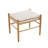 Linen Upholstered Ottoman With Solid Wood Legs-1843892696-1843892699