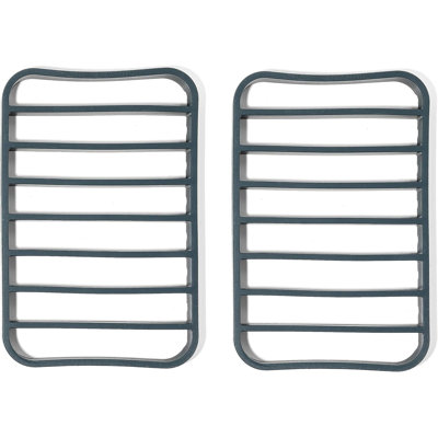 2-Pack Vintage Navy Silicone Roasting Racks, Heat Resistant Nonstick Baking Racks for Oven