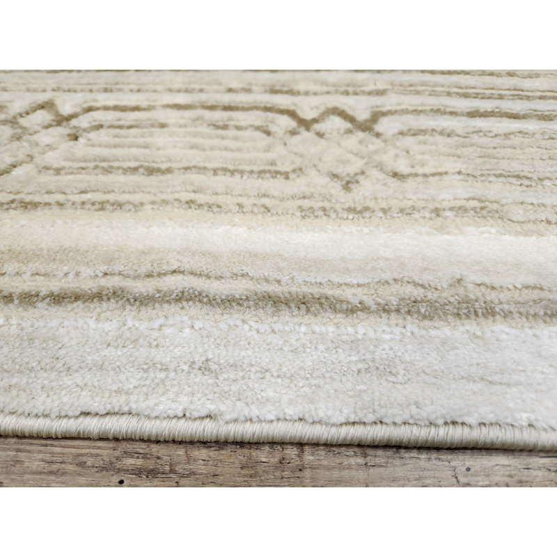Davide 1231 Transitional Bordered Area Rug, Rectangle 3'3" x 4'11", Beige