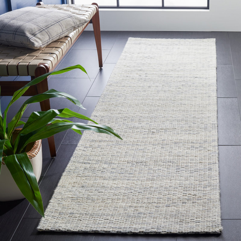 Tapis gris en laine tissé à la main Aon, Rond 6 pi
