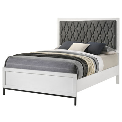 White Upholstered Panel Bed