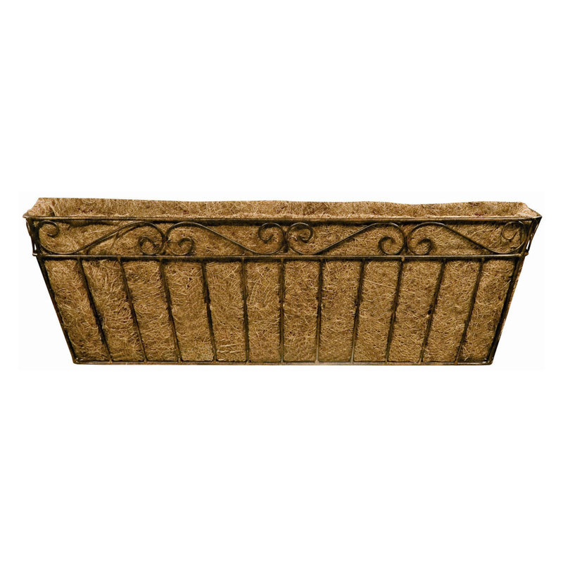 Elegant Patina Finish Solid Steel Window Box with Coco Liner