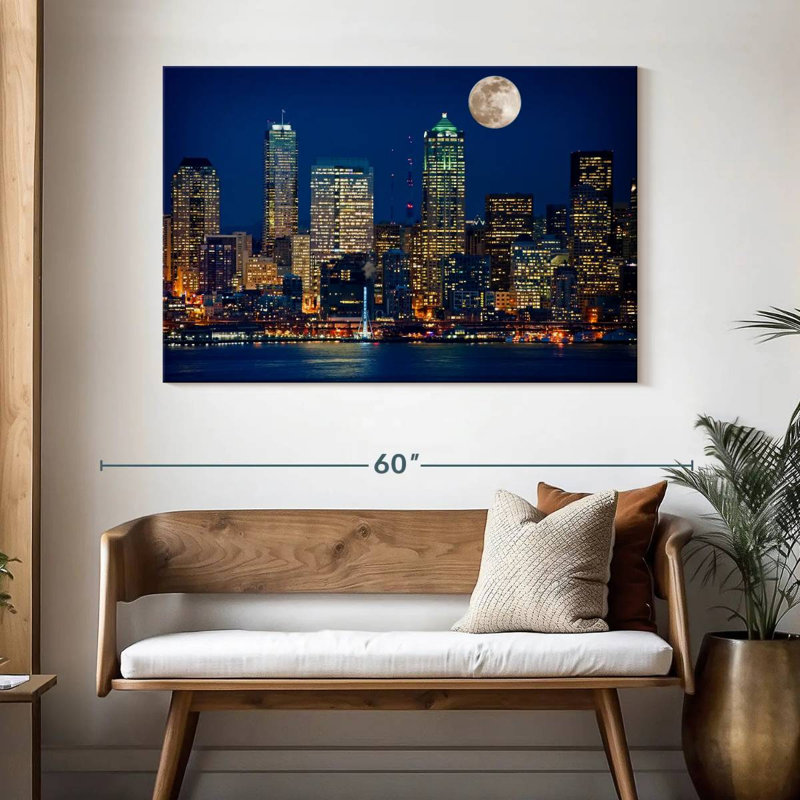 Kavia Seattle Nightscape, H 32 po x l 48 po
