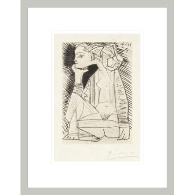 Frontispice de la jeune fille assise à l'enquêteur «Doctor Reventos» par Pablo Picasso, impression giclée encadrée