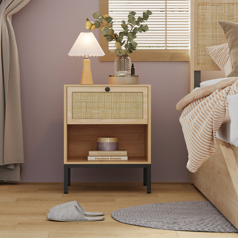 Ensemble de chambre à coucher Boho, Grand lit, 4 Pcs: Bed, 2 Nightstands, Dresser