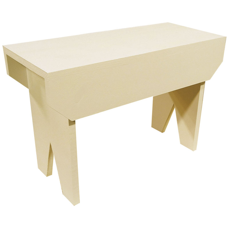 Banc en bois Wyatt, Crème, H 16 po x l 24 po x P 10,5 po