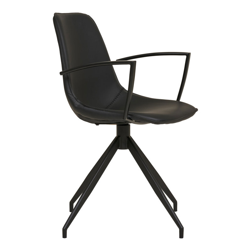 Garnon 48cm H Polyester Upholstered Armchair, Black