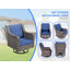 Canapé trois places + deux chaises pivotantes + deux repose-pieds + une table d'appoint-277398821