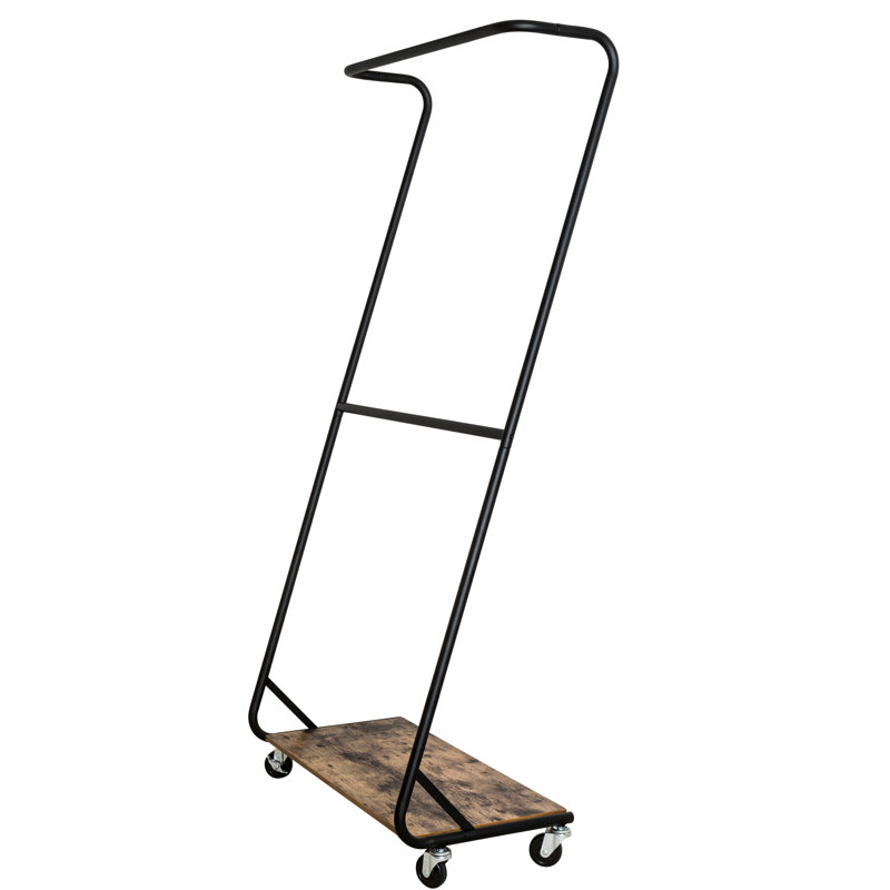 Arnit 33.46'' Metal Rolling Industrial Pipe Clothing Rack
