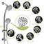 Pomme de douche double avec tête de 4,7 po, douche à 8 mains, pomme de douche murale à support réglable, 8 réglages, tuyau-121245255