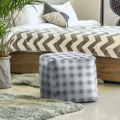 Pouf carré à carreaux New England