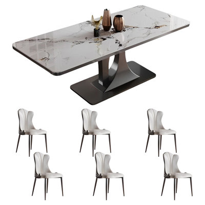 Ensemble de table de salle à manger rectangulaire et chaises