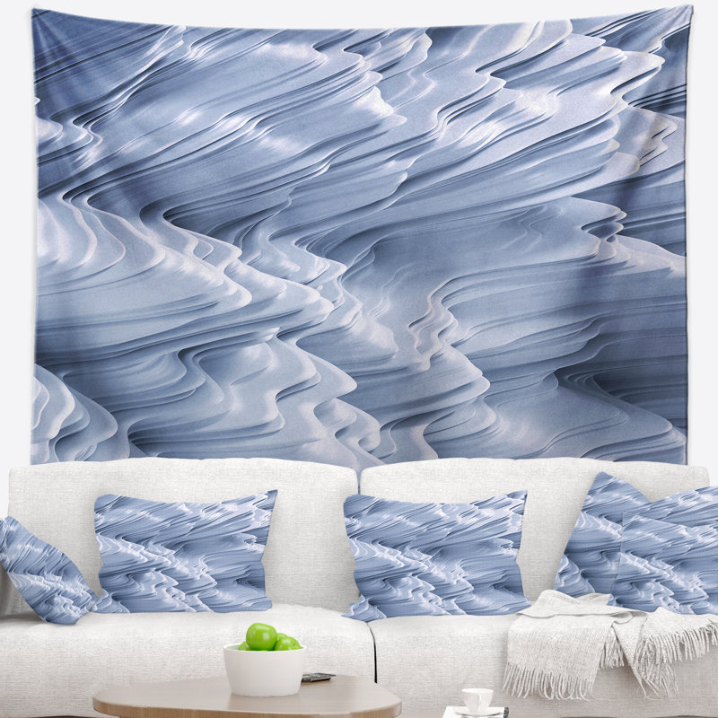 Tapisserie abstraite à texture 3D Snowy Hills, H 32 po x l 39 po