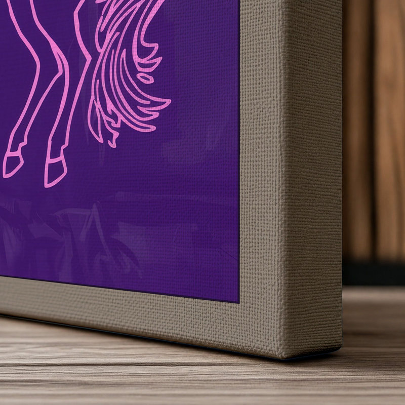 Winged Unicorn Fantasy 1 Piece Wrapped Canvas Wall Art, 18x12 - 45.7 x 30.5 cm, Taupe Border