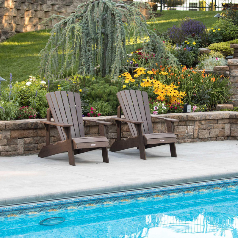 Chaise Adirondack en résine / plastique, Brun rustique
