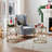 Side Table Set of 2, Living Room End Table with Marble Table Top & Metal Frame