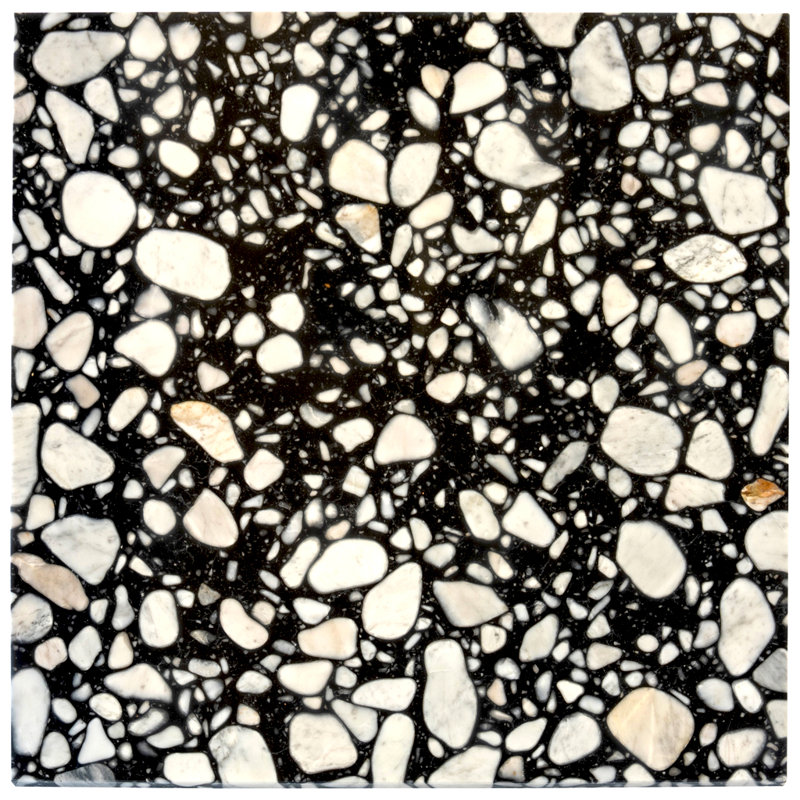 Terraforma 24 X 24 In. Polished Jet Black Terrazzo Large Format Wall And Floor Tile (15.5 Sq Ft/Case) - 4 Pack