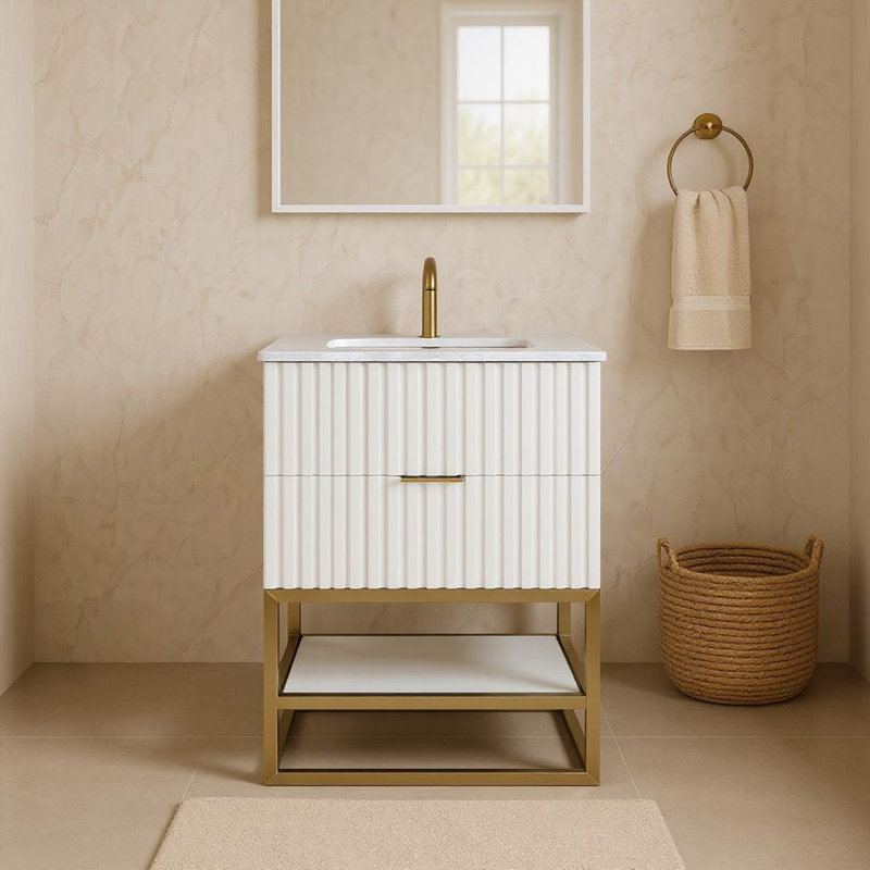 Meuble-lavabo Kleier, Blanc