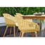 Chaises de salle à manger d'extérieur en bois et résine jaune FSC-476450132