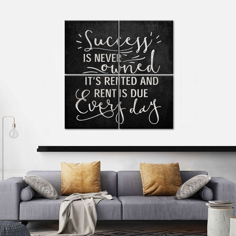 «Success Is Never Owni Quote», reproduction sur toile, H 32 po x l 32 po