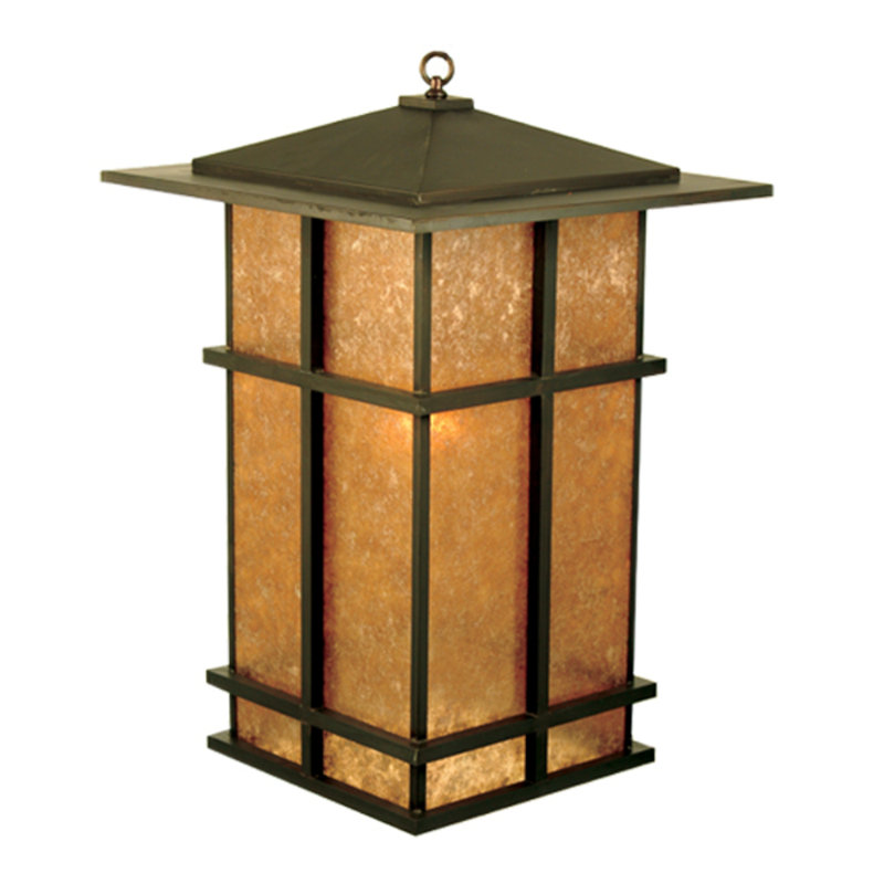 Luminaire suspendu de style lanterne brune à 1 lumière Angello