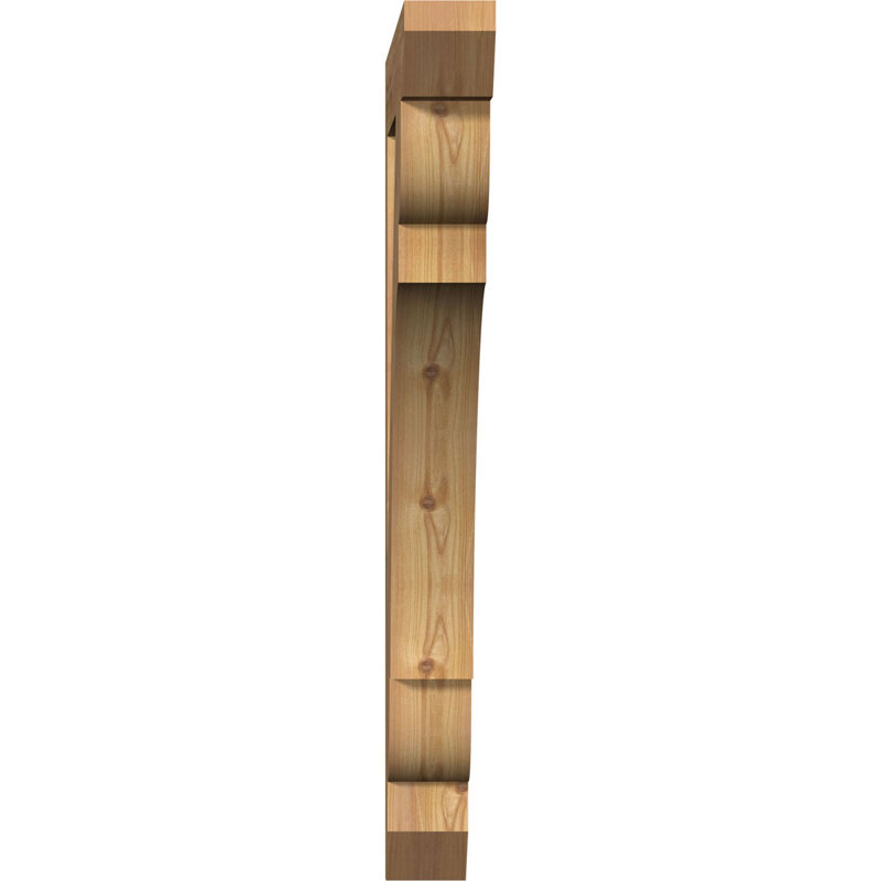 Support en bois / corbeau, Cèdre rouge de l'Ouest (lisse), 36"H x 3.5"W x 28"D