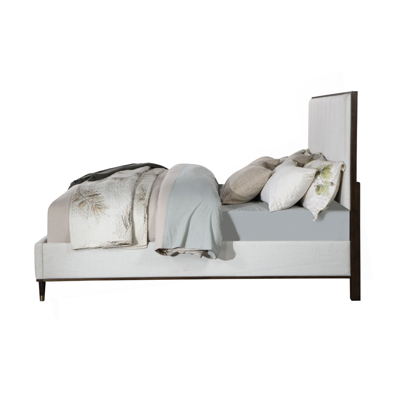 Grand lit en tissu gris clair, Queen